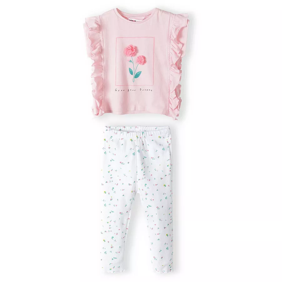 MINOTI T-Shirt und Leggings im Set HellrosaWeiß