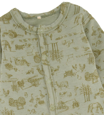 Mikk-Line Heldragt - Uld/Bambus - Desert Sage m. Print