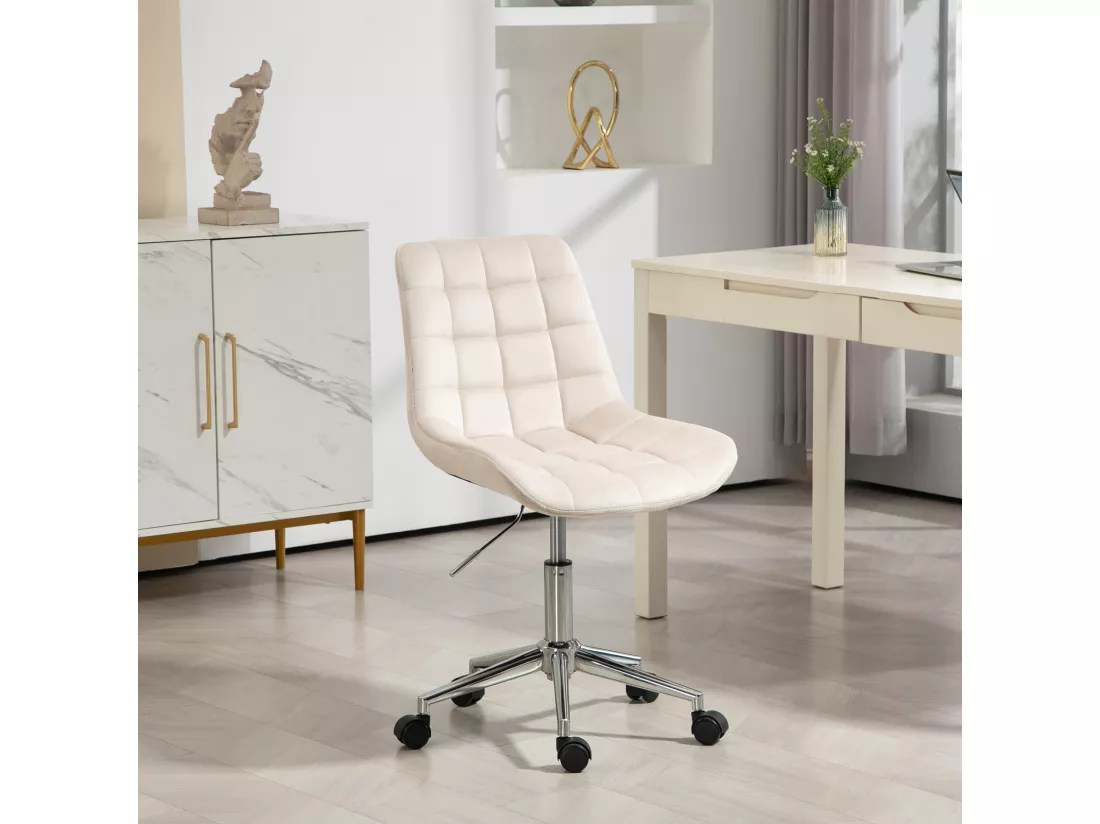 Chaise de bureau SVITA MICKY pour enfants, chaise de bureau réglable en hauteur, chaise pivotante, créme