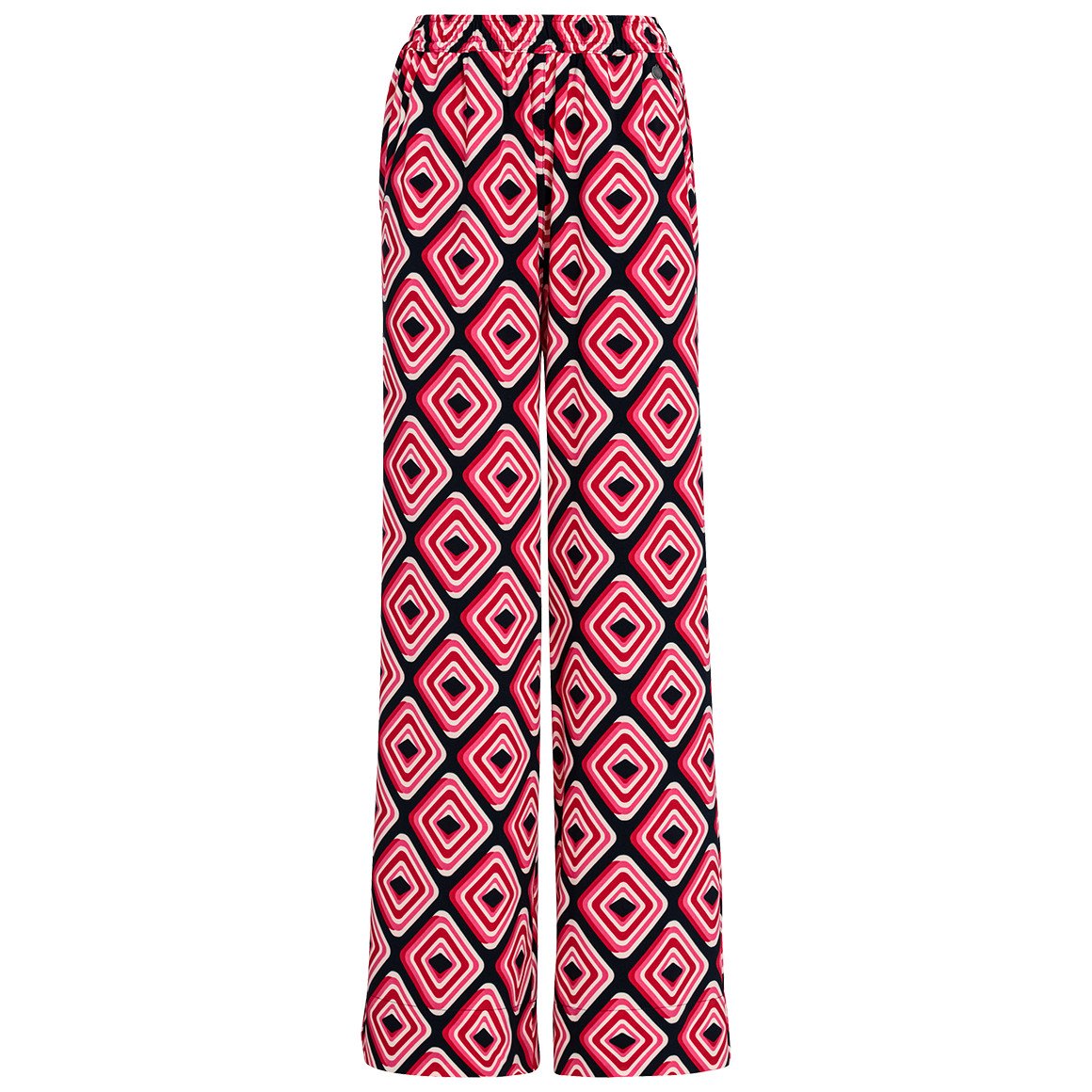 Gina Benotti Damen Hose im Retro-Look rot / pink / dunkelblau