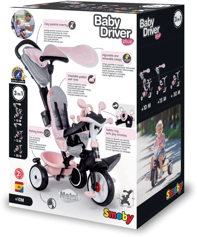 TRICYCLE BABY DRIVER PLUS ROSE