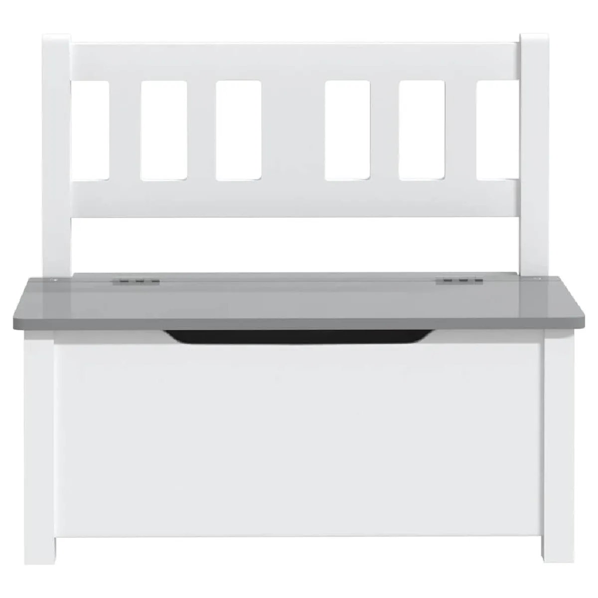 vidaXL Banc de rangement enfants Blanc et gris