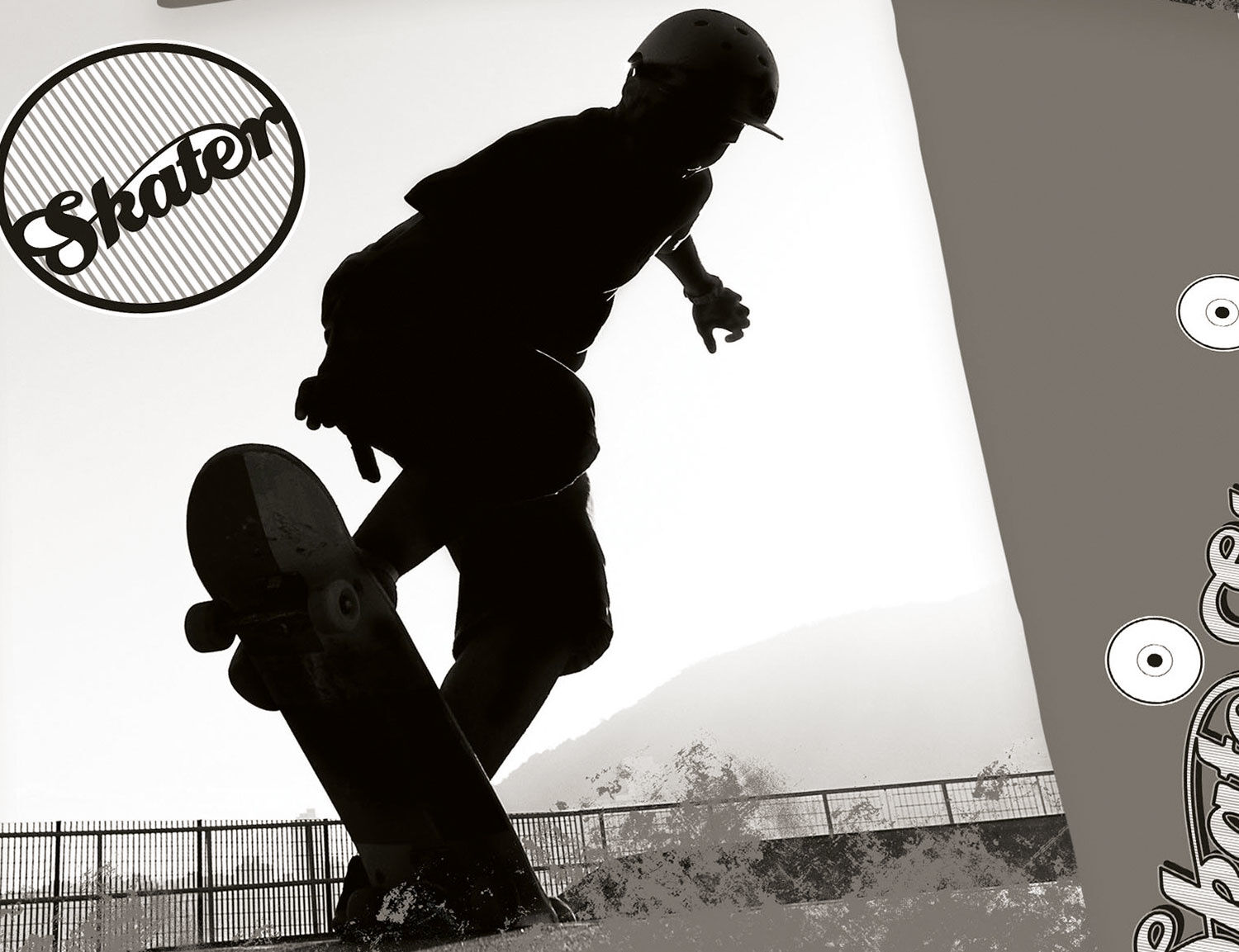 Bettwäsche mit Skater auf Pipeline