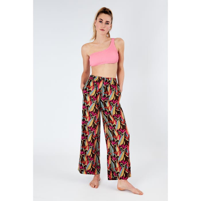 Veritas-Losse broek bloem fuchsia