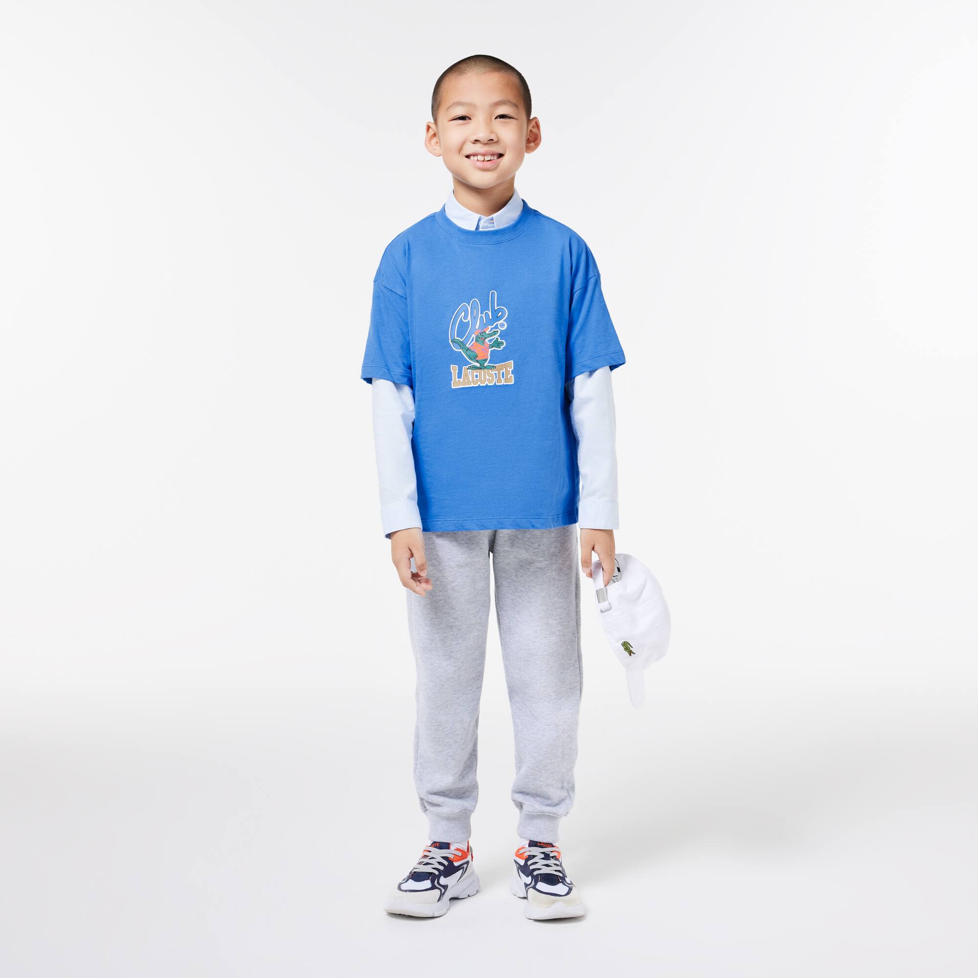 T-Shirt mit Maskottchen-Aufdruck T-Shirts & Hemden - Blau - Lacoste - Kinder