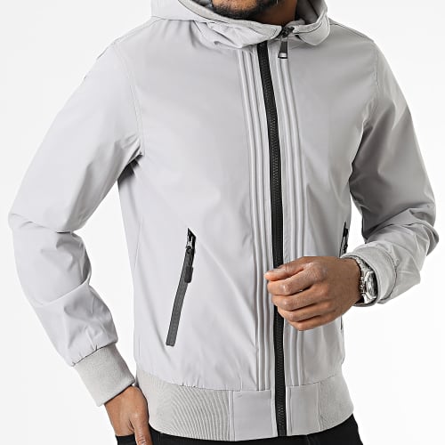 Veste Zippée A Capuche Gris