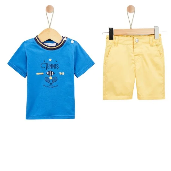 Bleu Tennis Ensemble Tee-shirt + Short   Bleu        de               Marèse