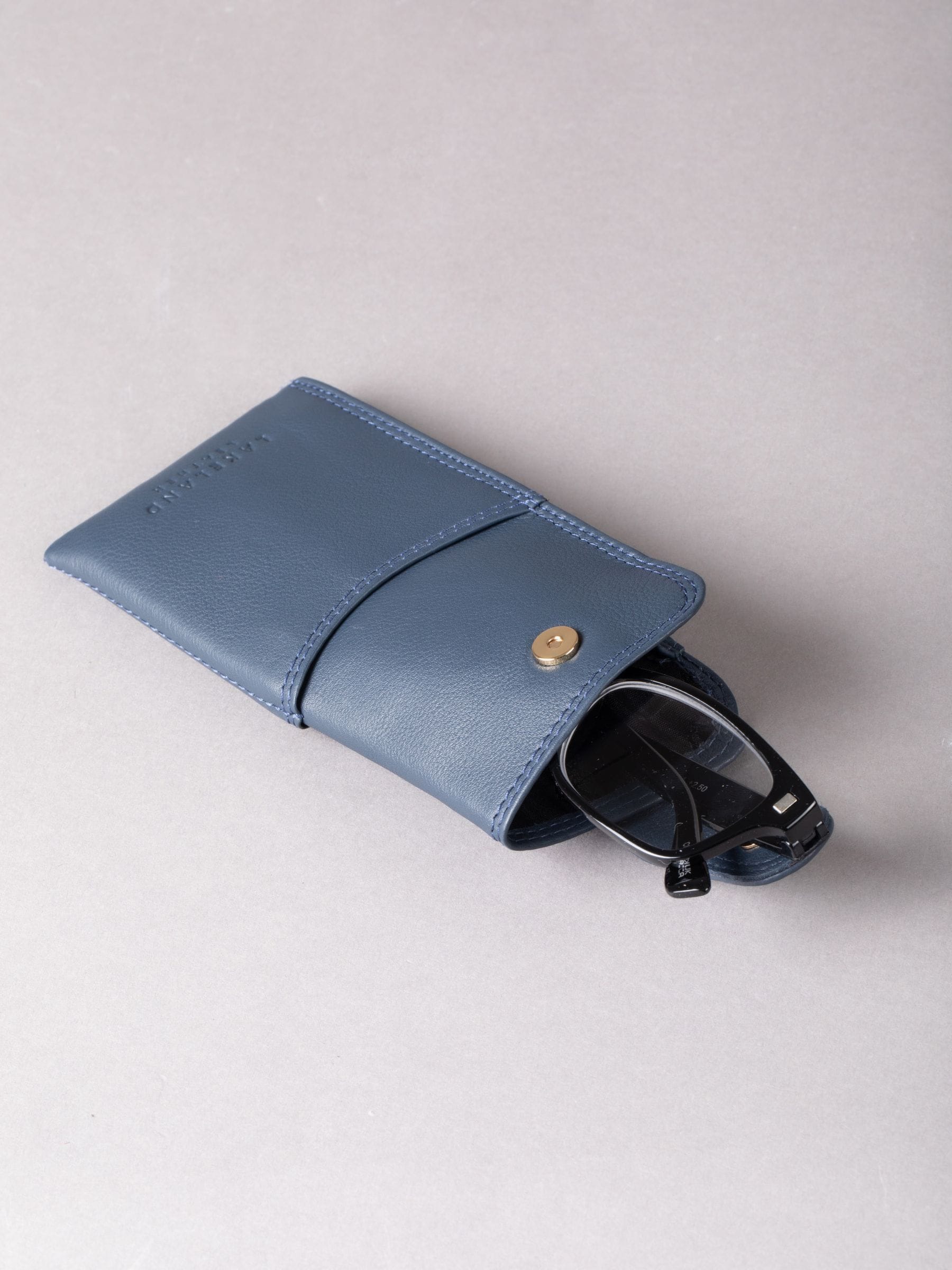 Marineblauw - Lakeland Leather Glasses Case