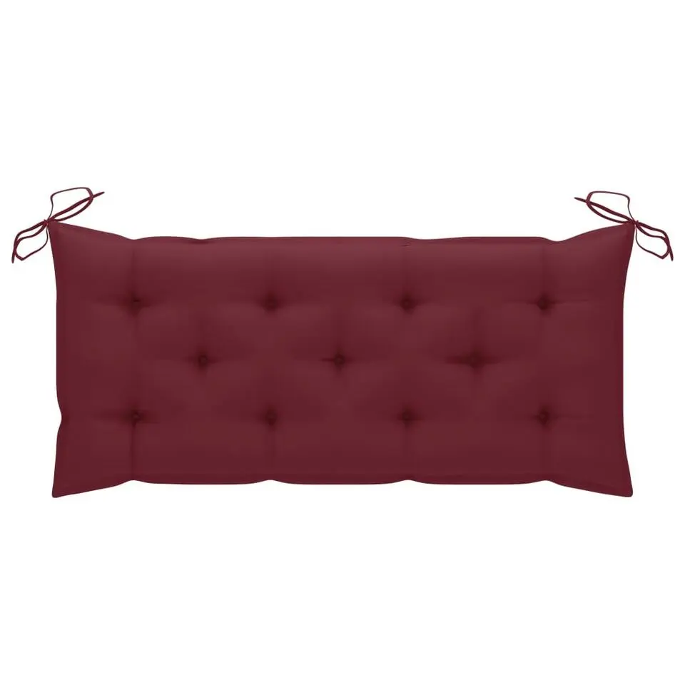 vidaXL - Tuinbank - Rood - Bamboe - 120 cm - Met kussen