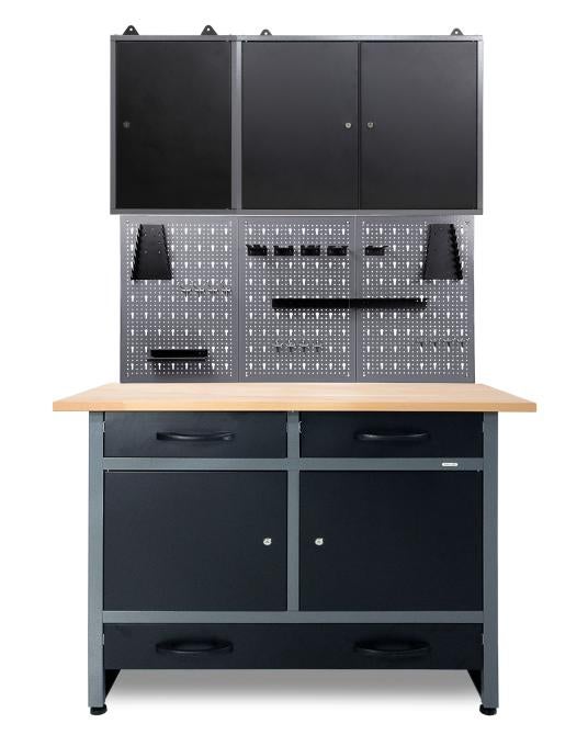 Ondis24 Werkplaatsset Werner Plus 120 cm 2 Kasten, Werkplaatsuitrusting, Werkbank