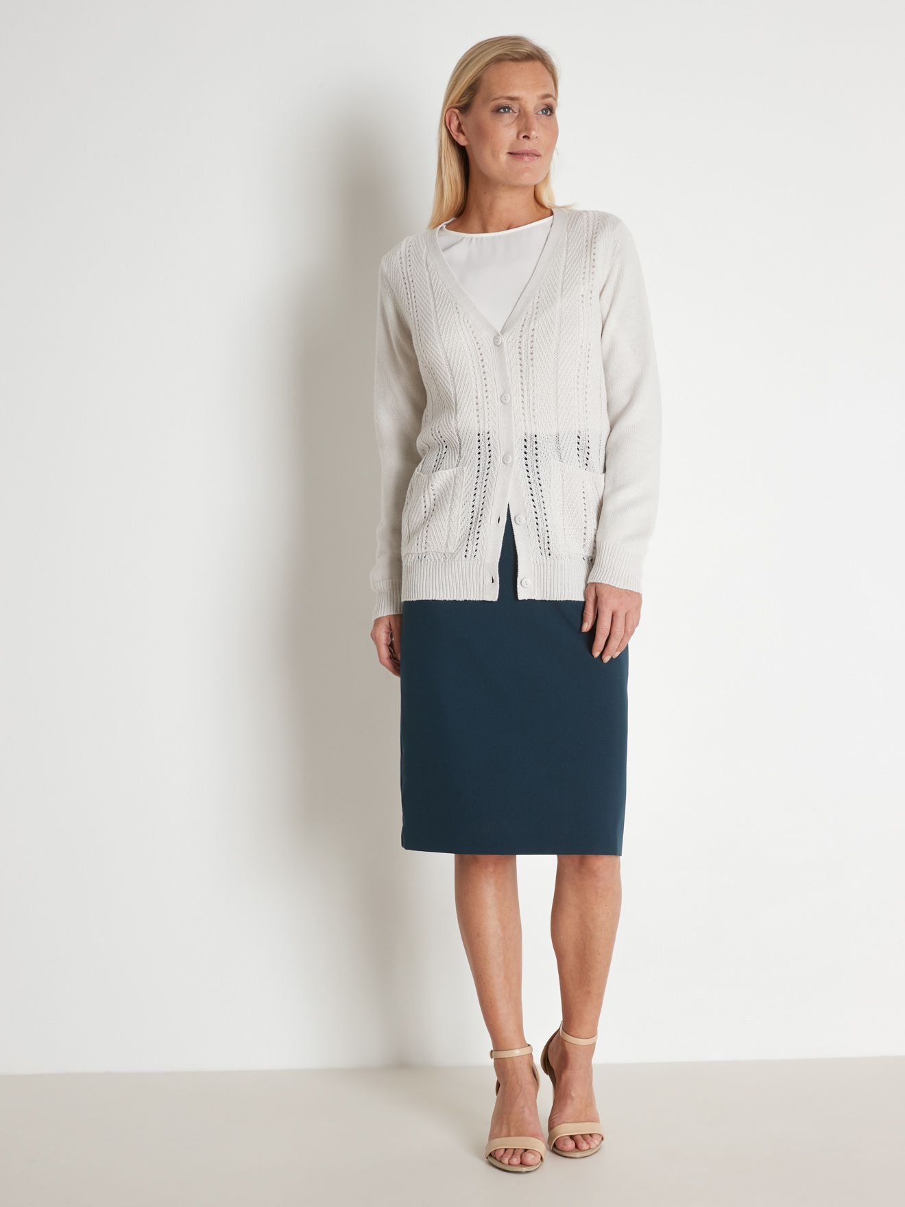 Gilet manches longues point ajouré