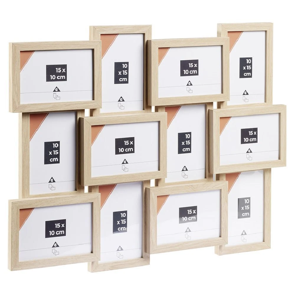 Pêle mêle 12 vues plastique beige