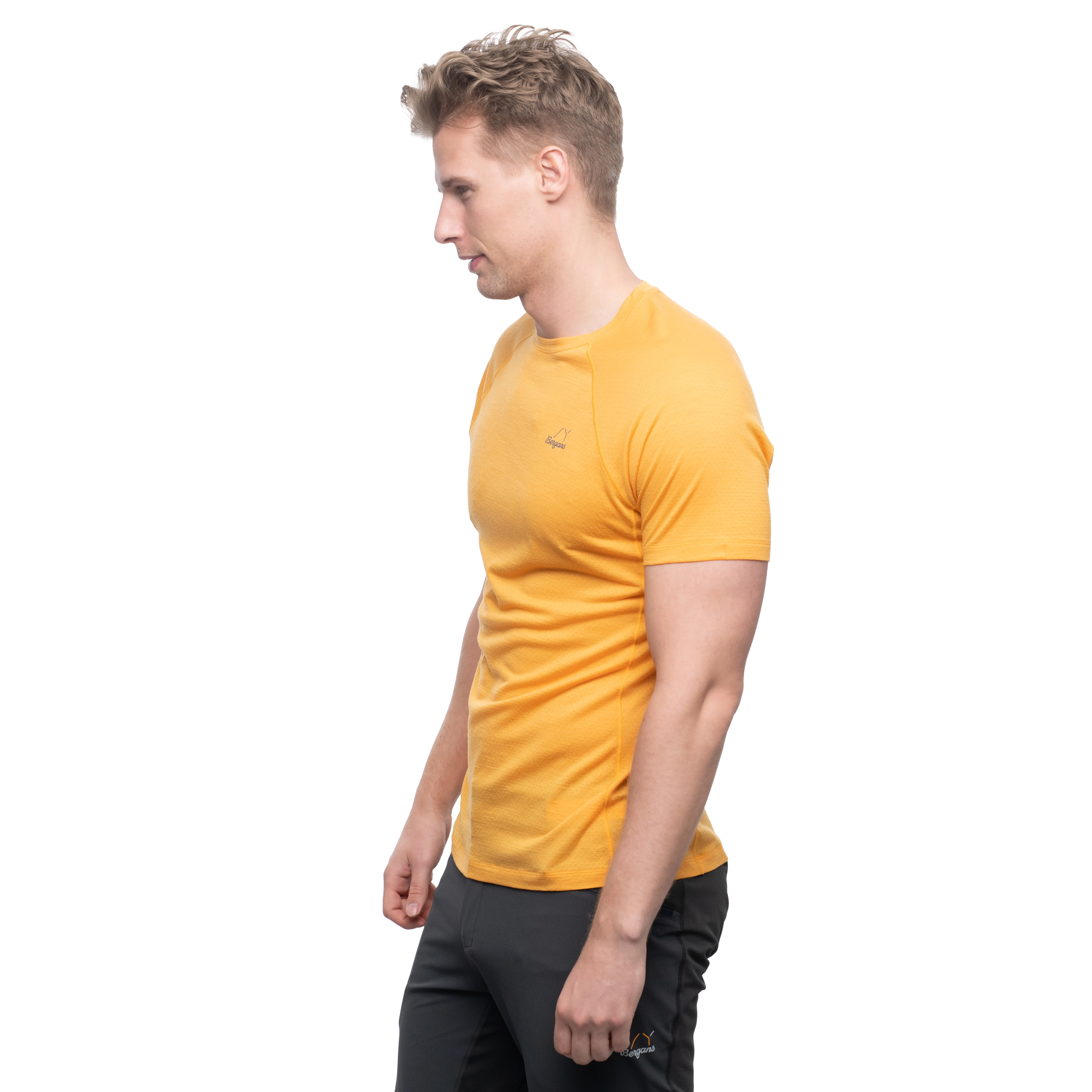 Y LightLine Merino Tee Men Mango Yellow