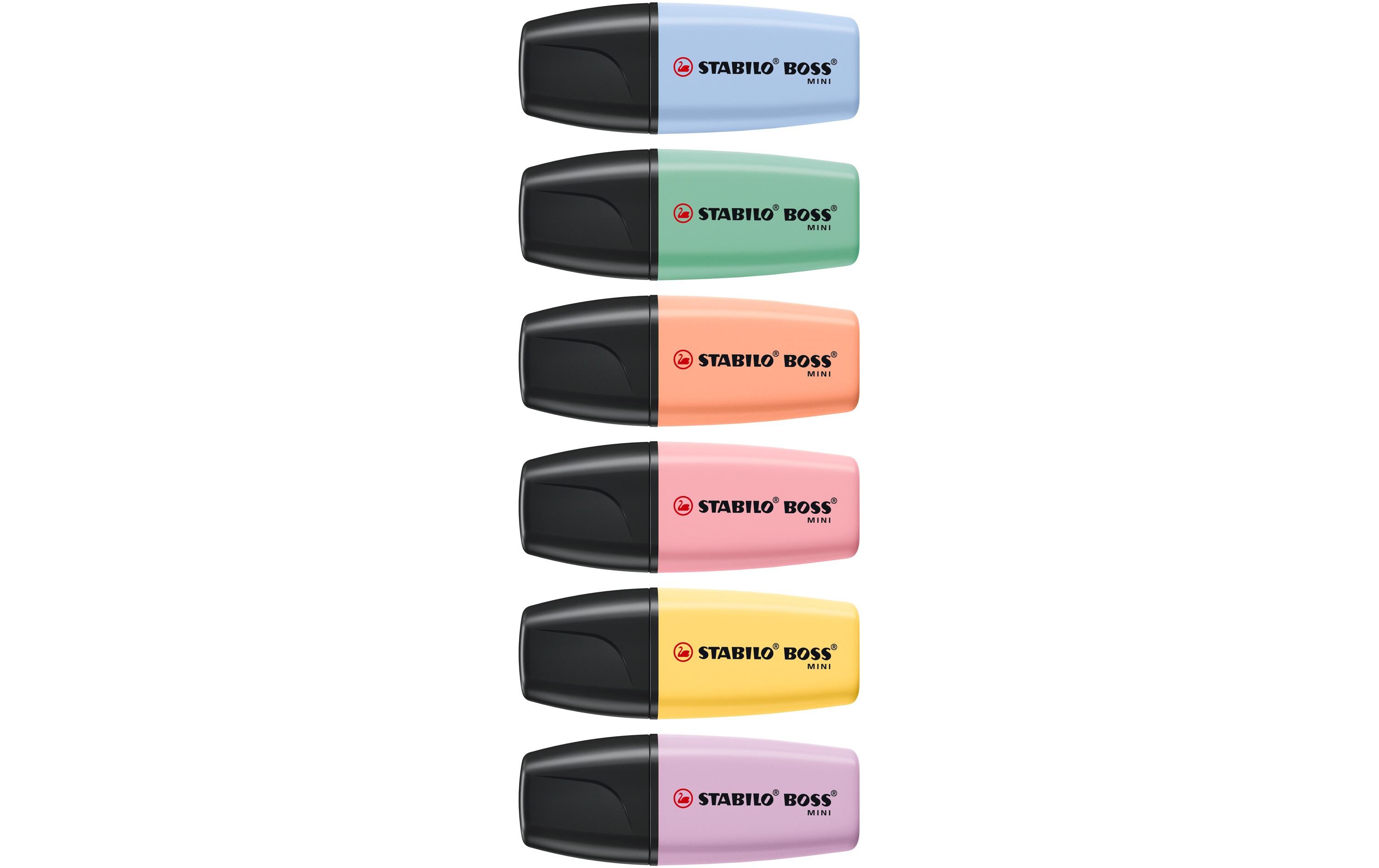 Textmarker Boss Mini Pastell 6er EtuiMarker im kompakten Miniformat