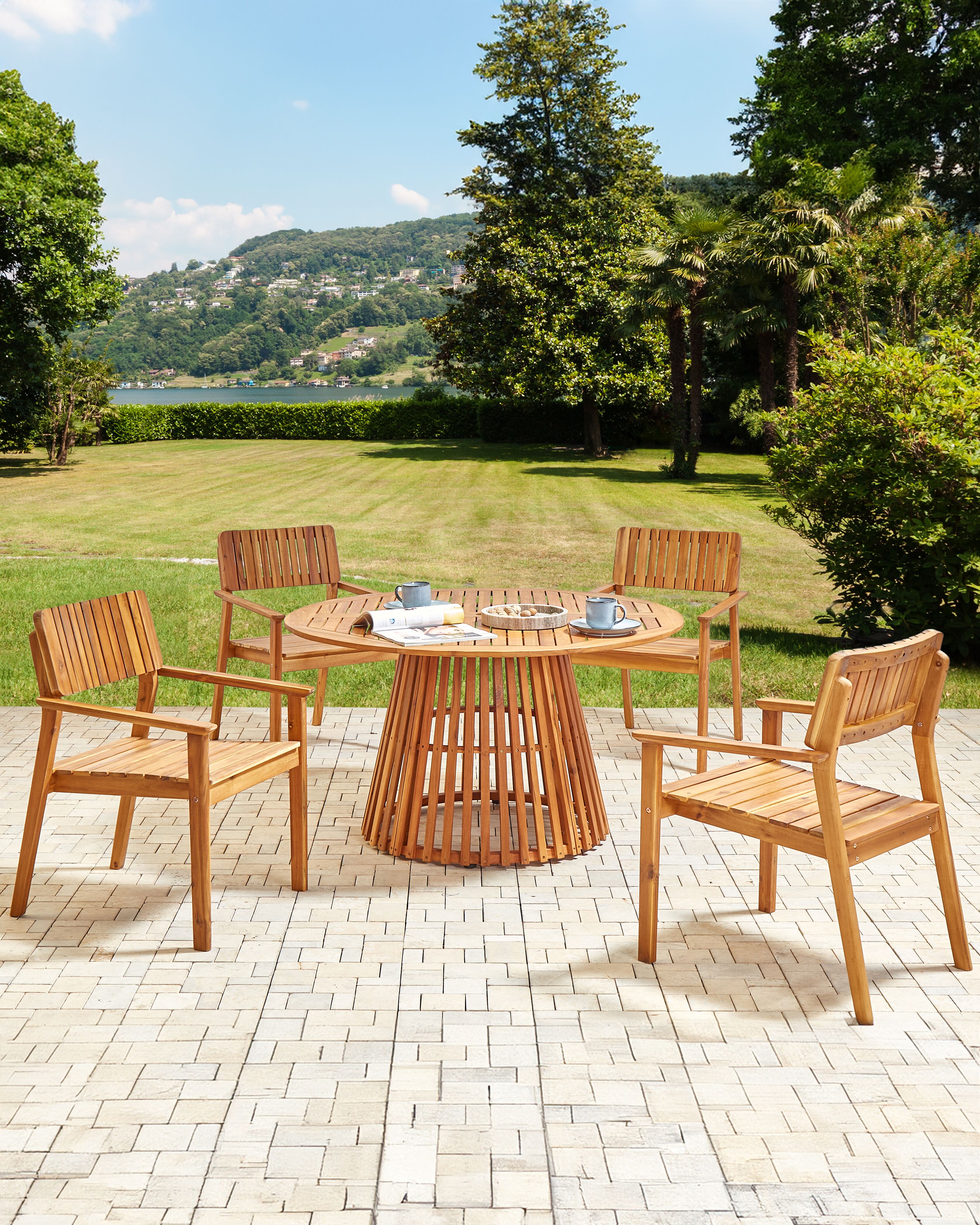 Set van 4 tuinstoelen AGELLO Acaciahout Bruin