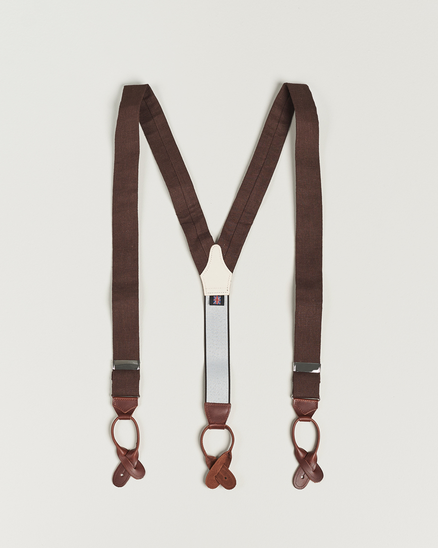 Albert Thurston Linen Braces 38mm Brown