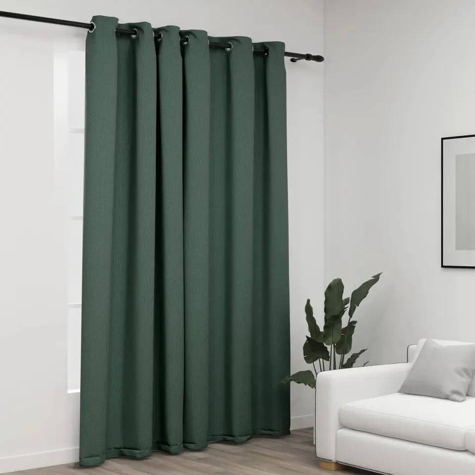 vidaXL - Gordijn - Groen - Stof - 290 x 245 cm