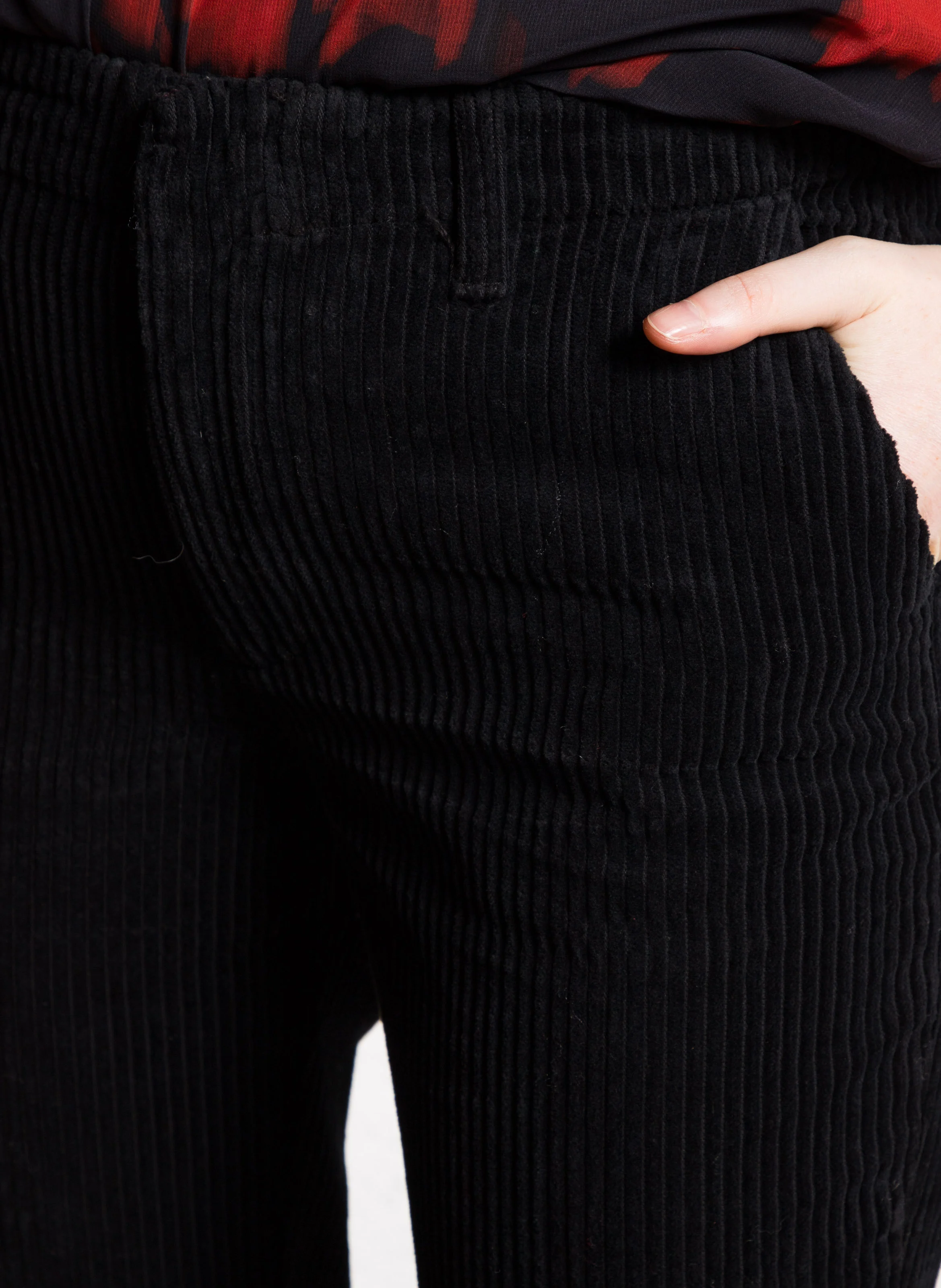 LOGAN - Pantalon droit en coton côtelé | Noir