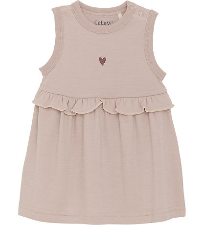 CeLaVi Kleid - Wolle/Viskose - Starling m. Herz