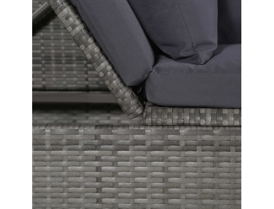 VIDAXL - Lit de jardin gris 200x60 cm résine tressée