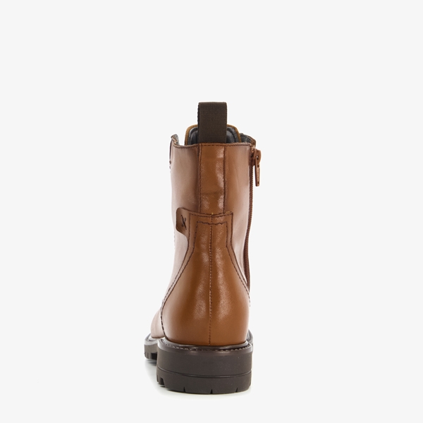 Bugatti leren dames veterboots cognac