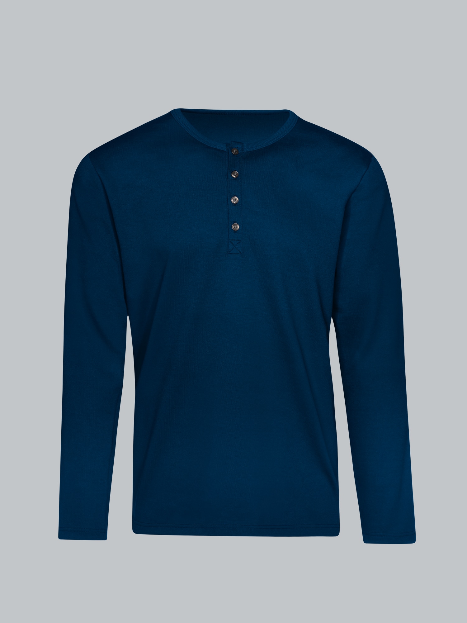 Langarmshirt mit Knopfleiste Night-blue