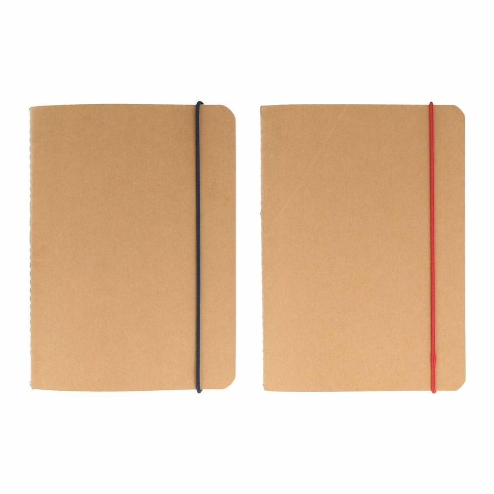 2 carnets de notes quadrillés avec élastiques