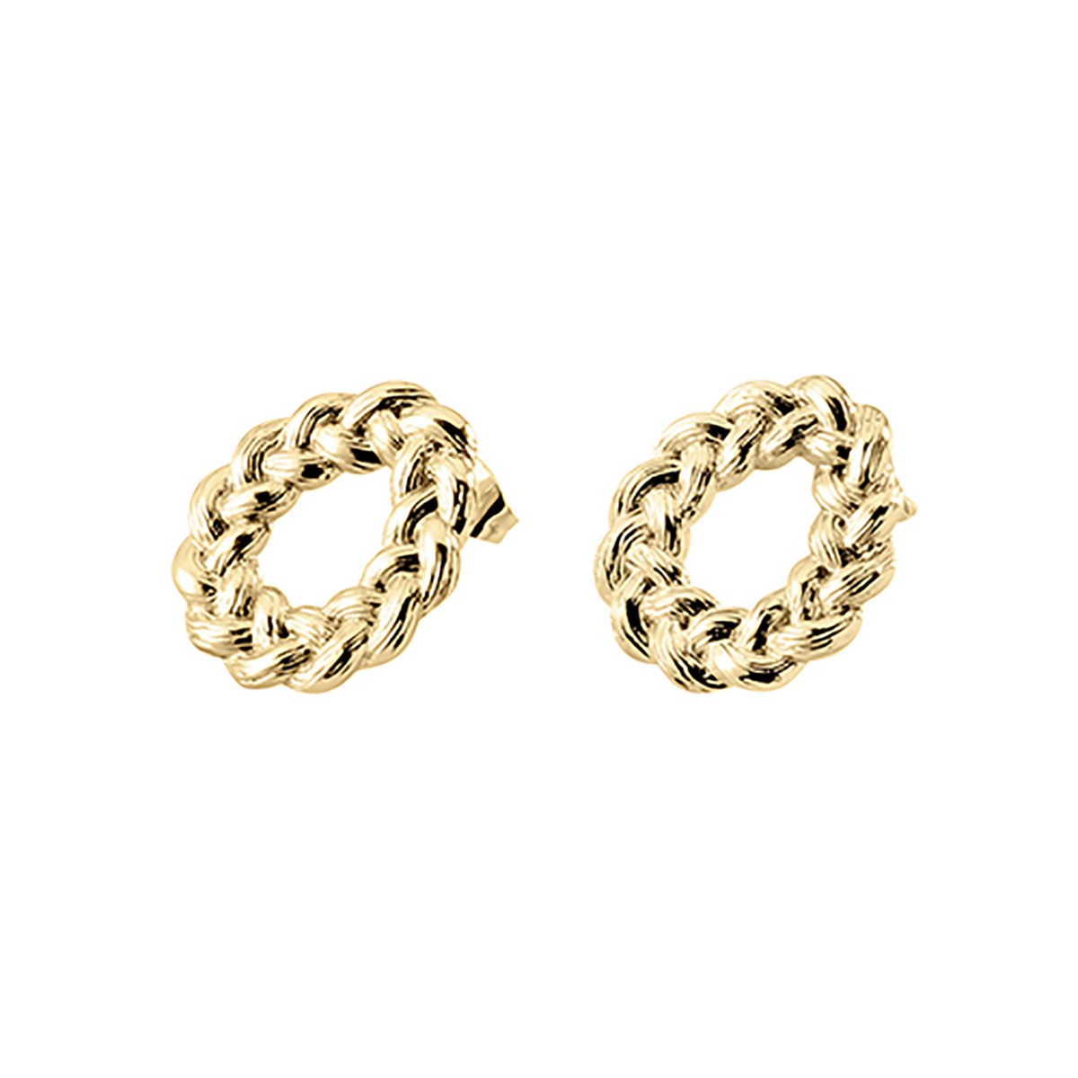 Boucles d'oreilles Agatha anneau motif tresseligne Tresse