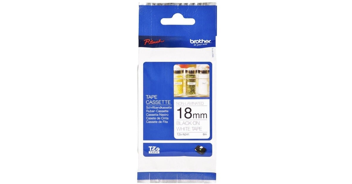 Brother18mm Tape zwart op wit TZE-N241 printlint