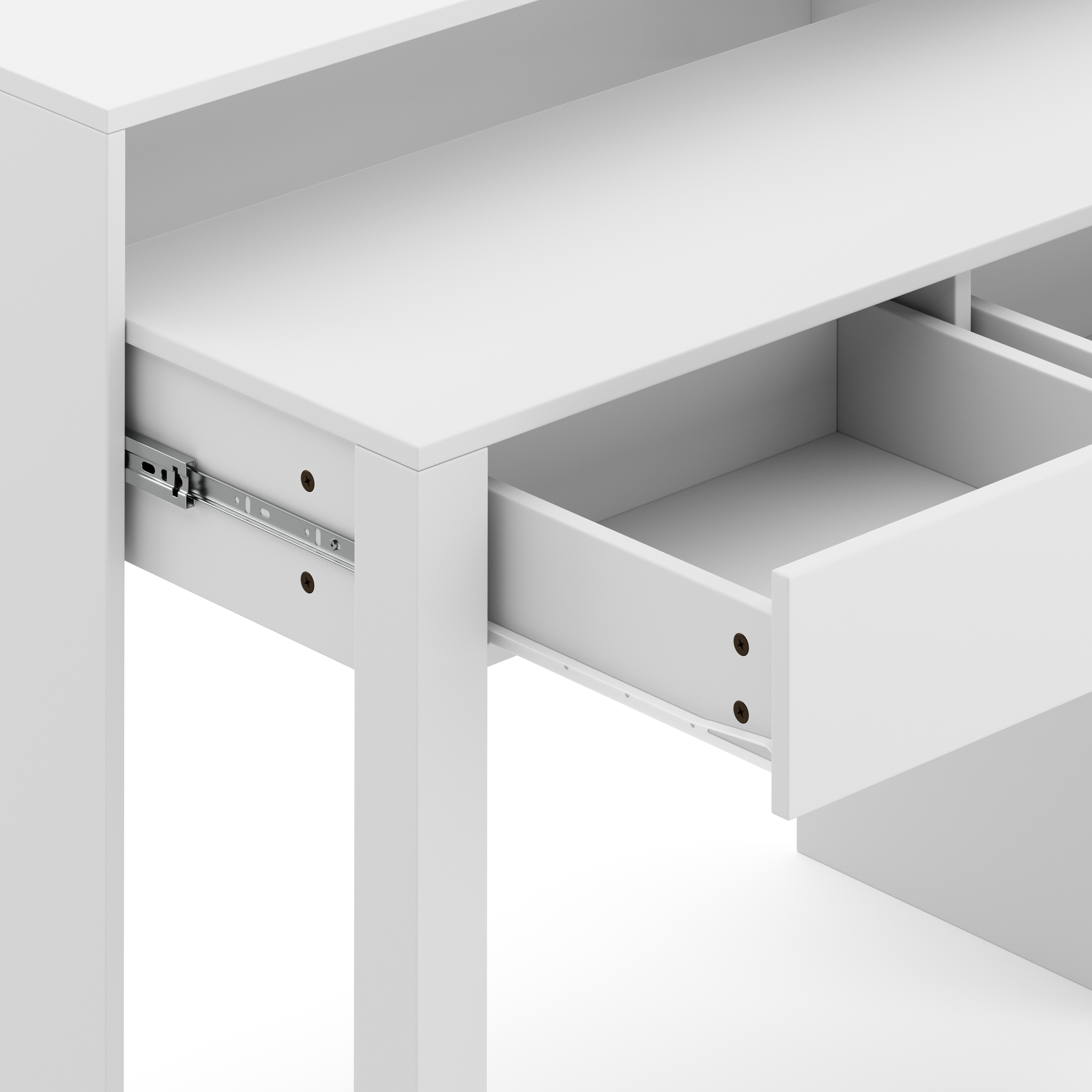 Konsolenschreibtisch ausziehbar mit 2 Schubladen CAROLA weiss