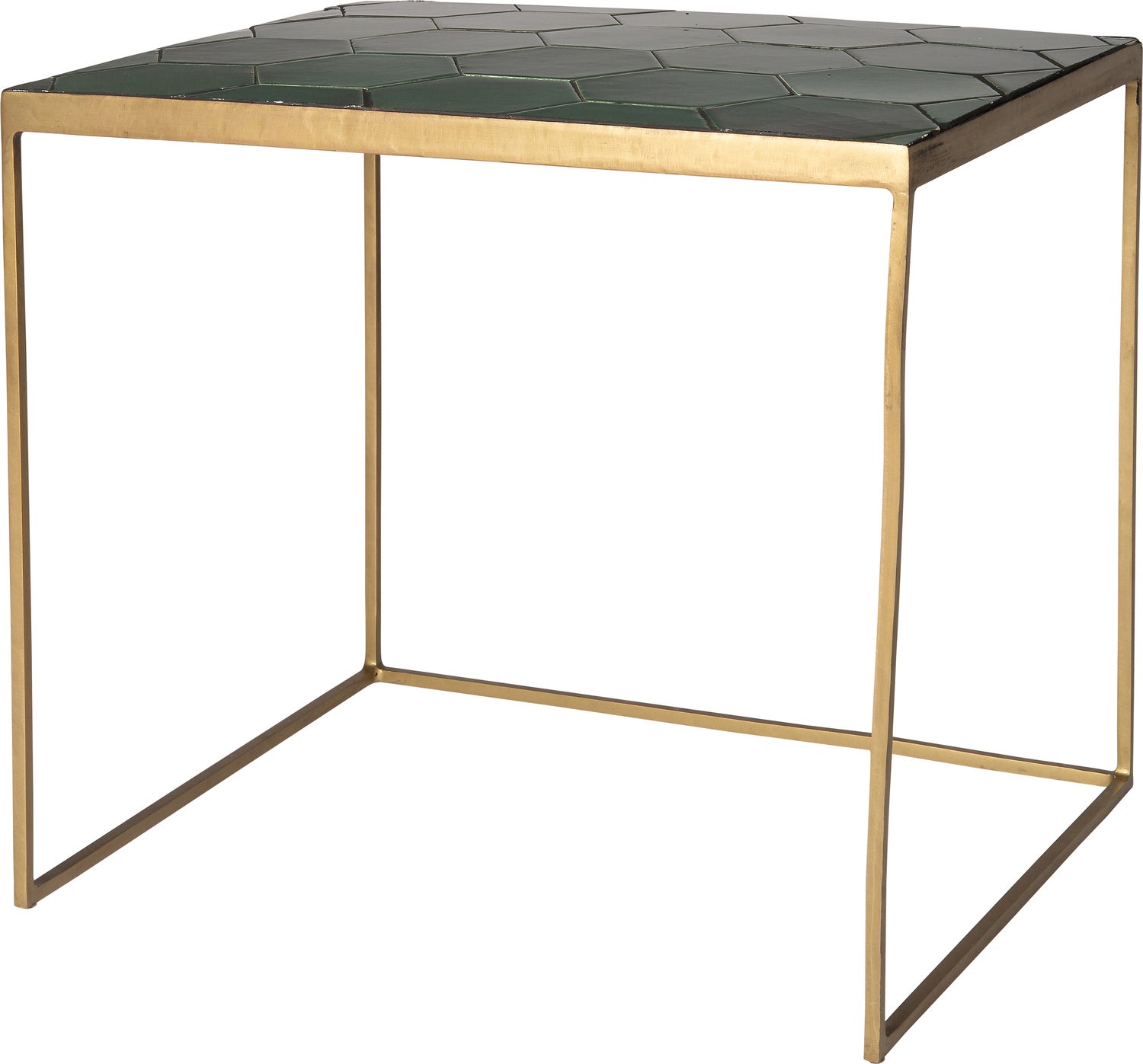 Intratuin bijzettafel Silka groen / goud 56 x 46 x 50 cm