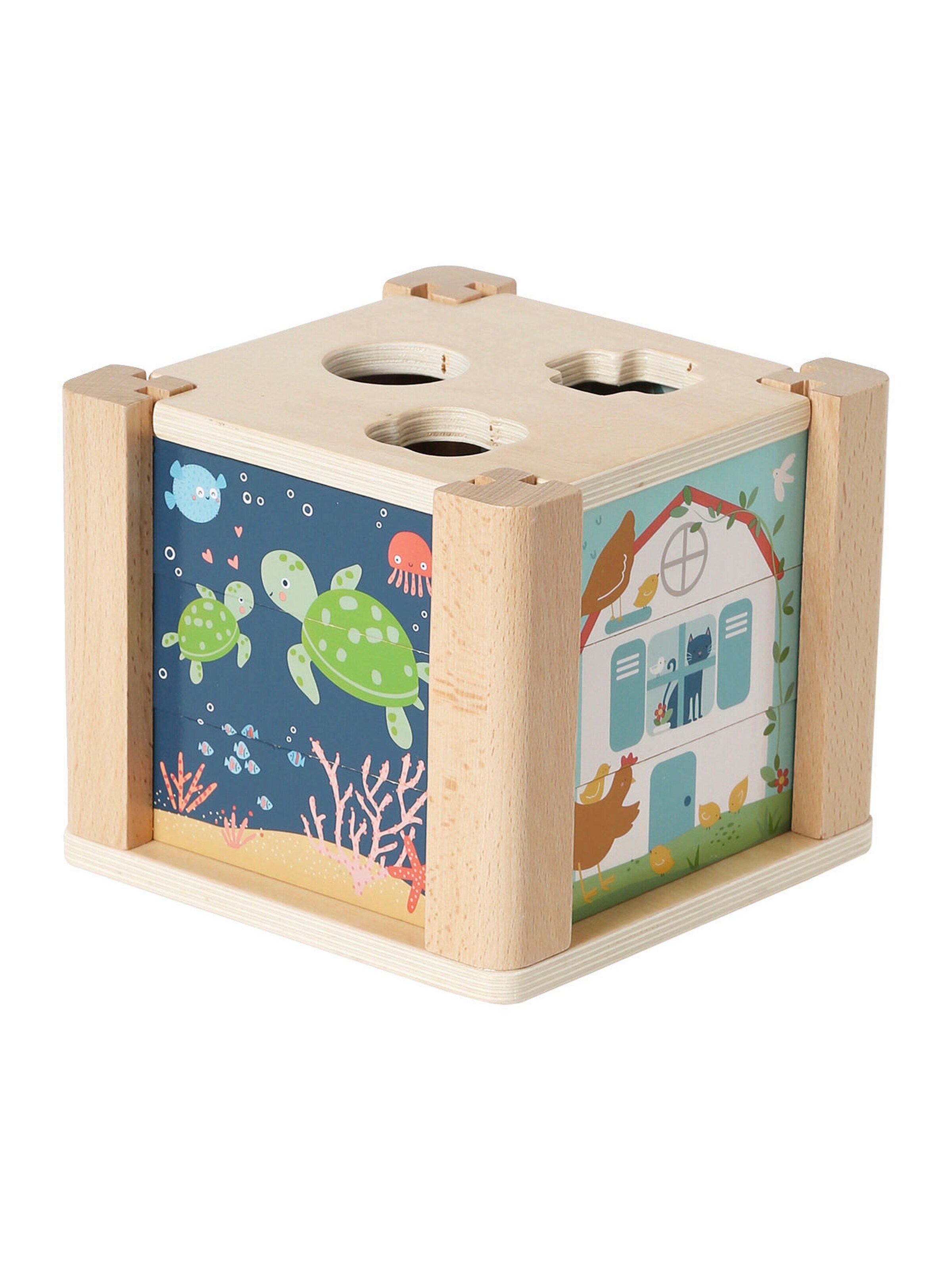 Vertbaudet Baby Activity-Würfel Holz FSC® grün