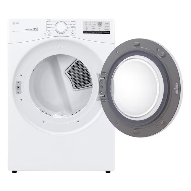 Secadora elétrica empilhável LG de 7,4 pés cúbicos (branca) com certificação ENERGY STAR.