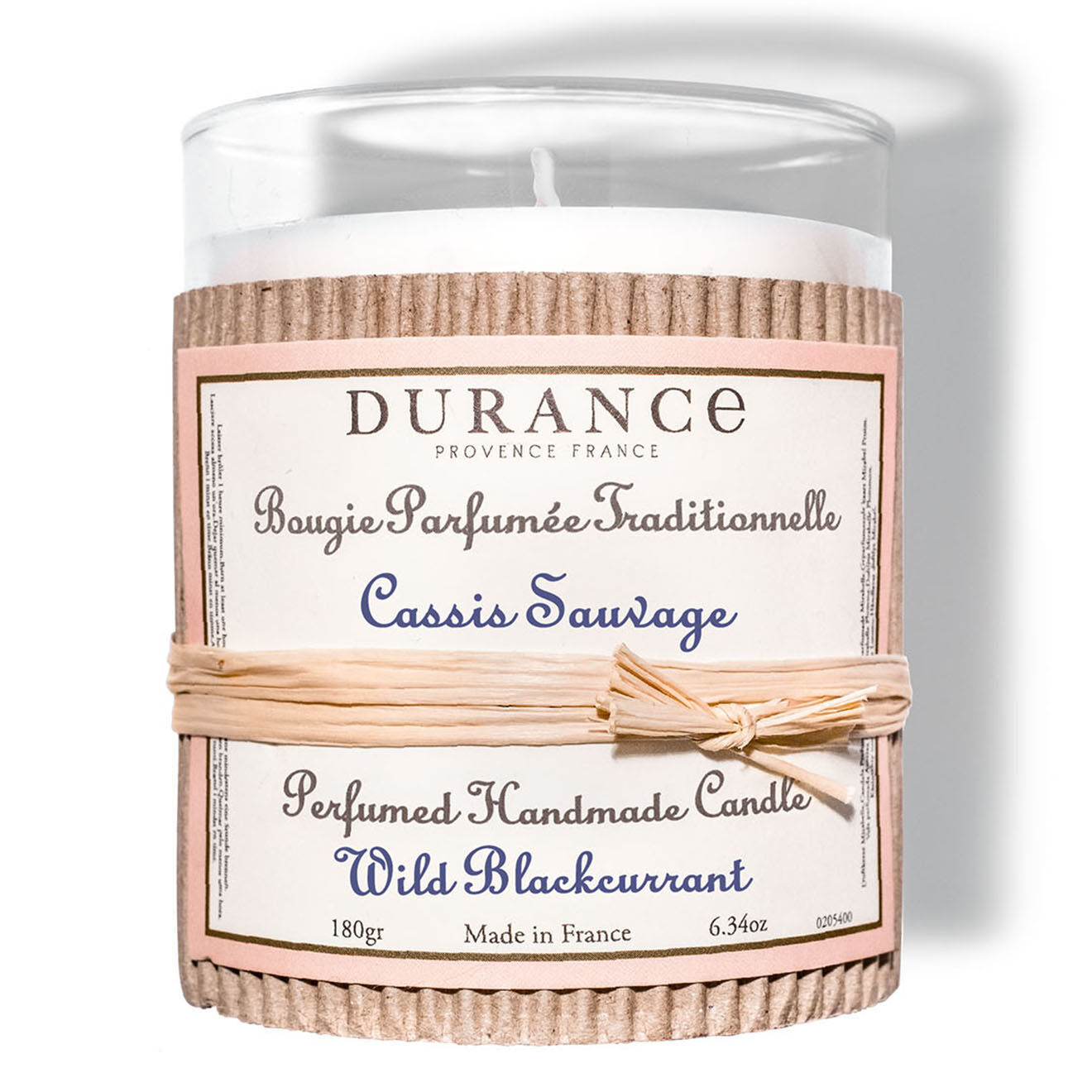 Durance Bougie parfumée traditionnelle Cassis Sauvage - 1 mèche 40h