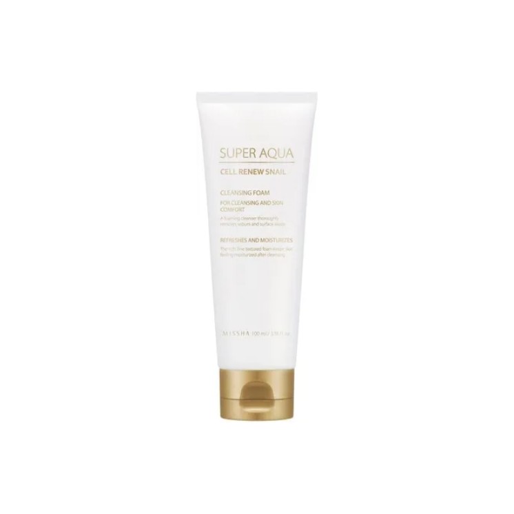 Missha Super Aqua Cell Renew Snail Reinigungsschaum für das Gesicht mit Schneckenschleim 100 ml