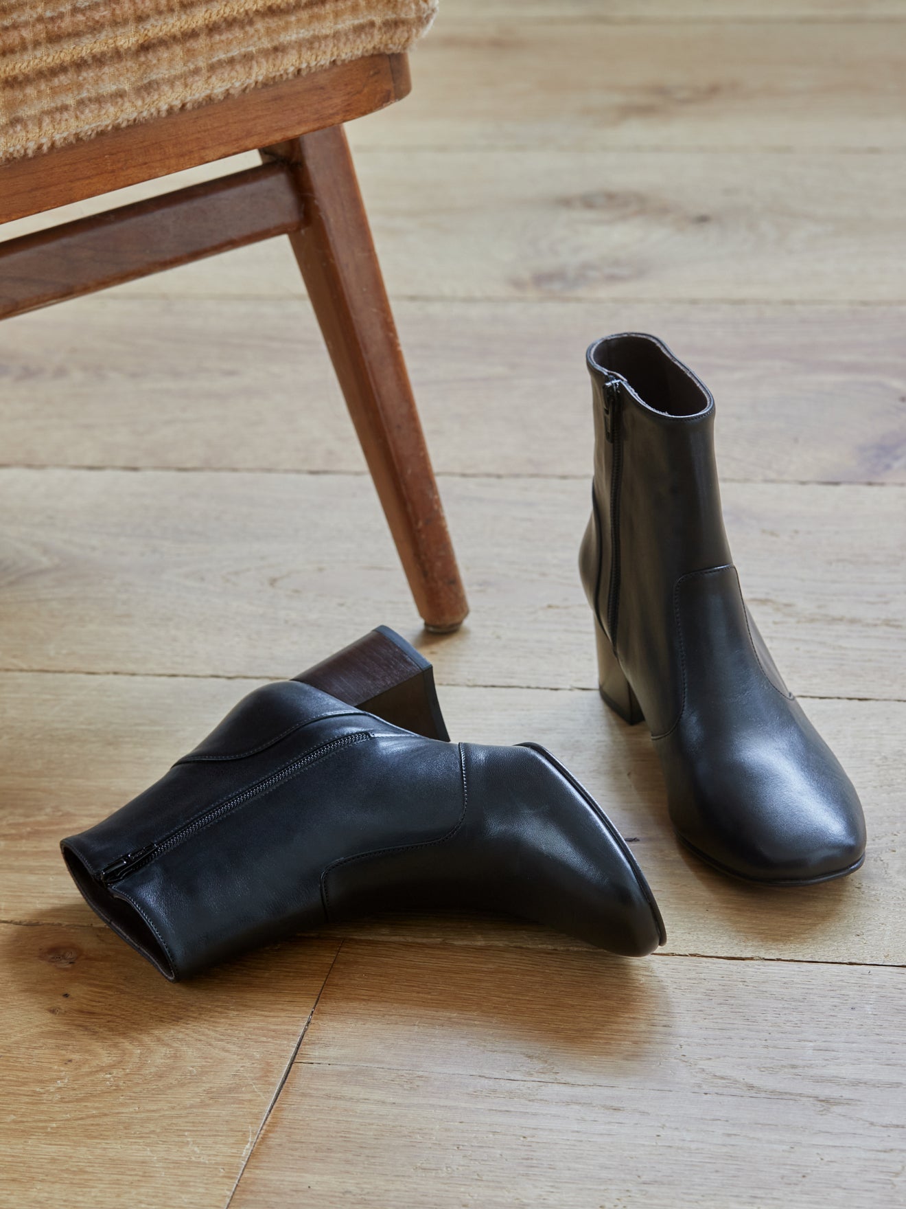 Boots cuir à talons femme