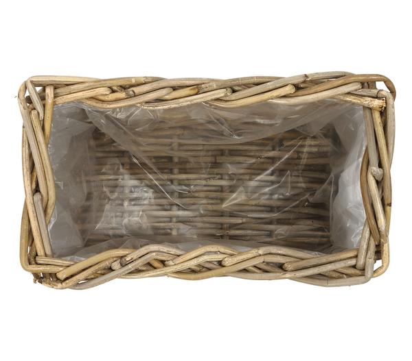 Van der Leeden Rattan-Pflanzkasten, graubraun