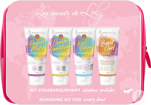 Les Secrets De Loly Trousse Voyage Cheveux Ondulés 4x100ml