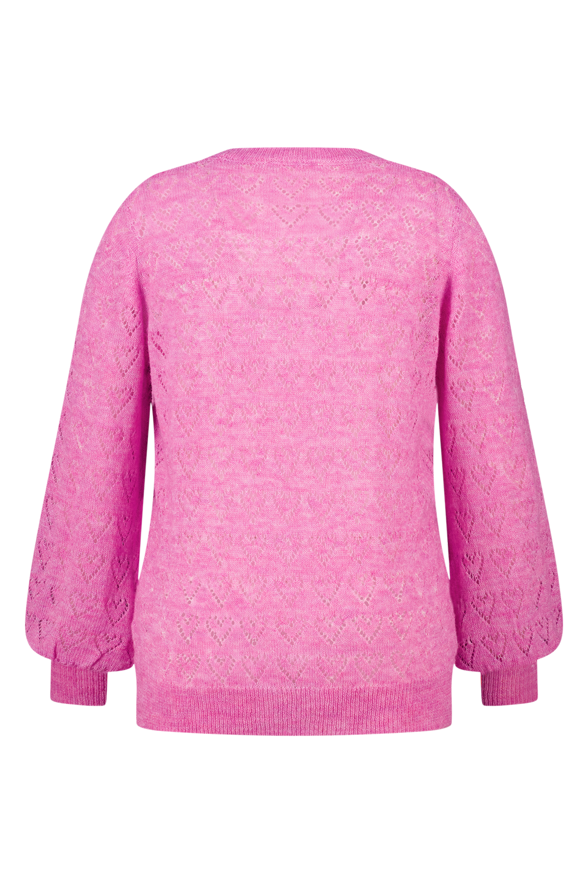Ajour trui met hartjes patroon Pink