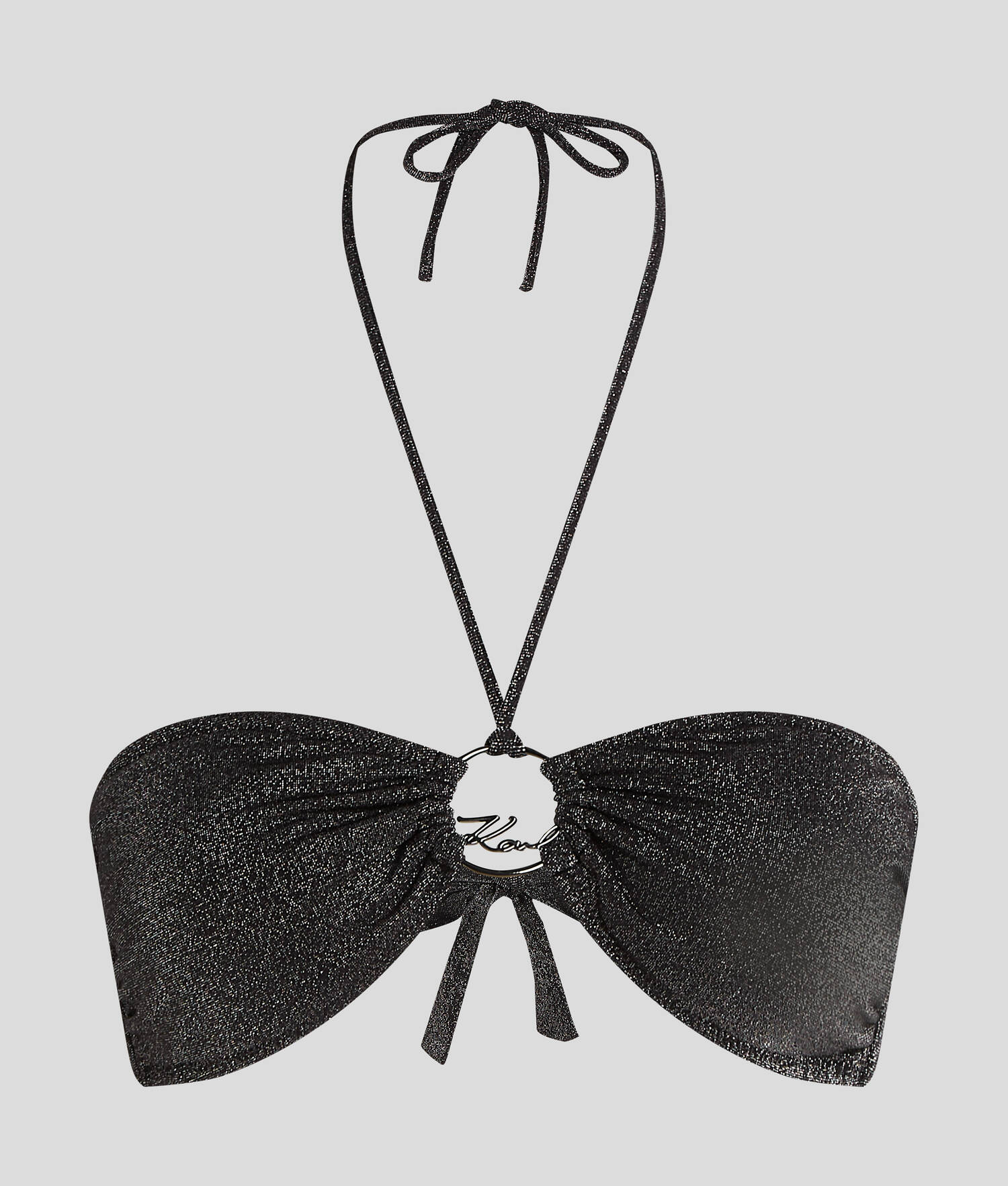 HAUT DE BIKINI À COL TOUR DU COU K/SIGNATURE - Noir