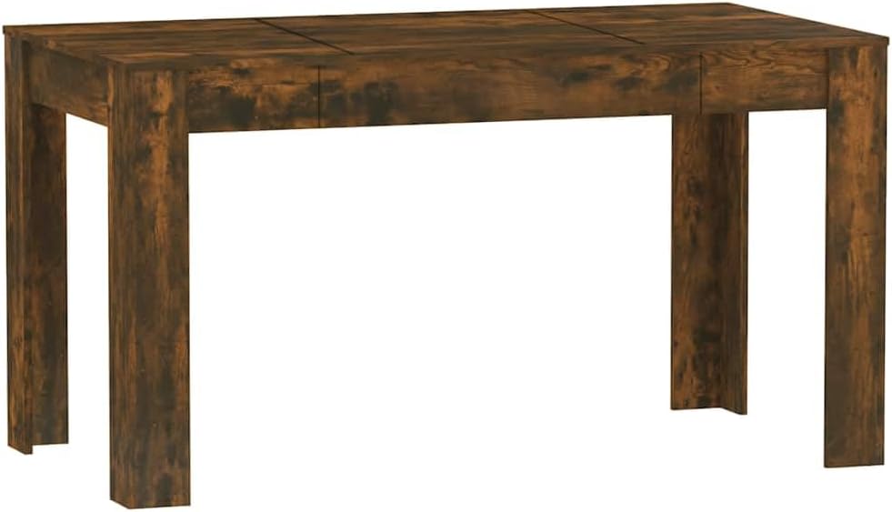 vidaXL Esstisch für 4 Personen, Rechteckig, 140x74,5x76 cm, Holzwerkstoff, Rauch-Eiche-Finish, Robustes Design, Moderner Stil, Esszimmer- oder Wohnmöbel JY4340945