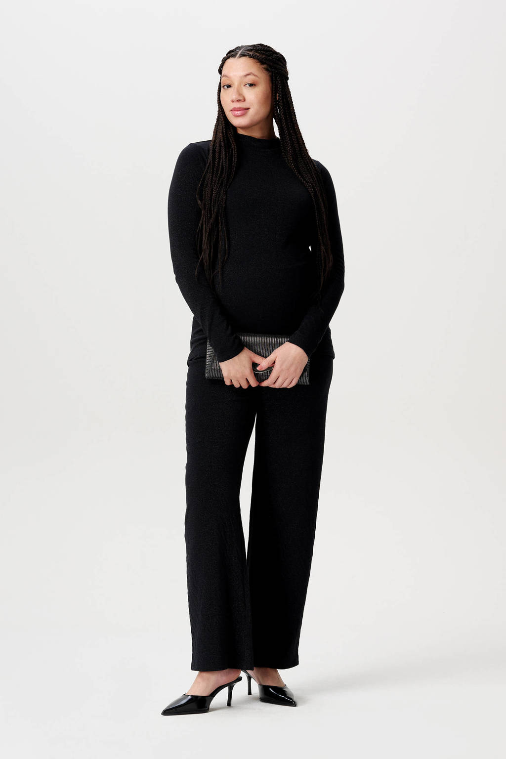 Noppies casual straight fit zwangerschapsbroek Vaasa zwart