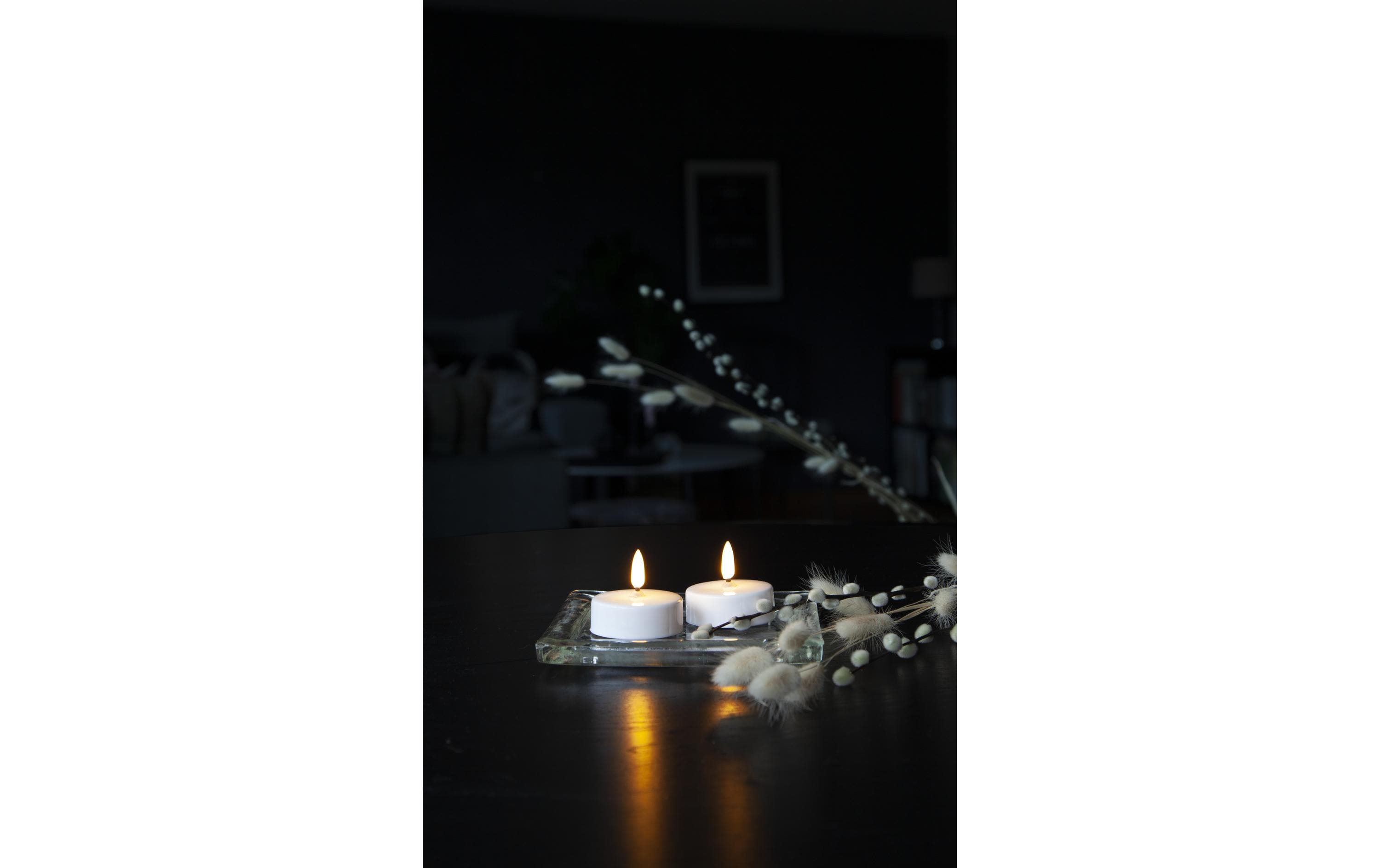 LED Teelichter Set Flamme Ø 5.8 x 5.5 cm, Weiss, 2 StkTeelichter mit tanzender Flamme