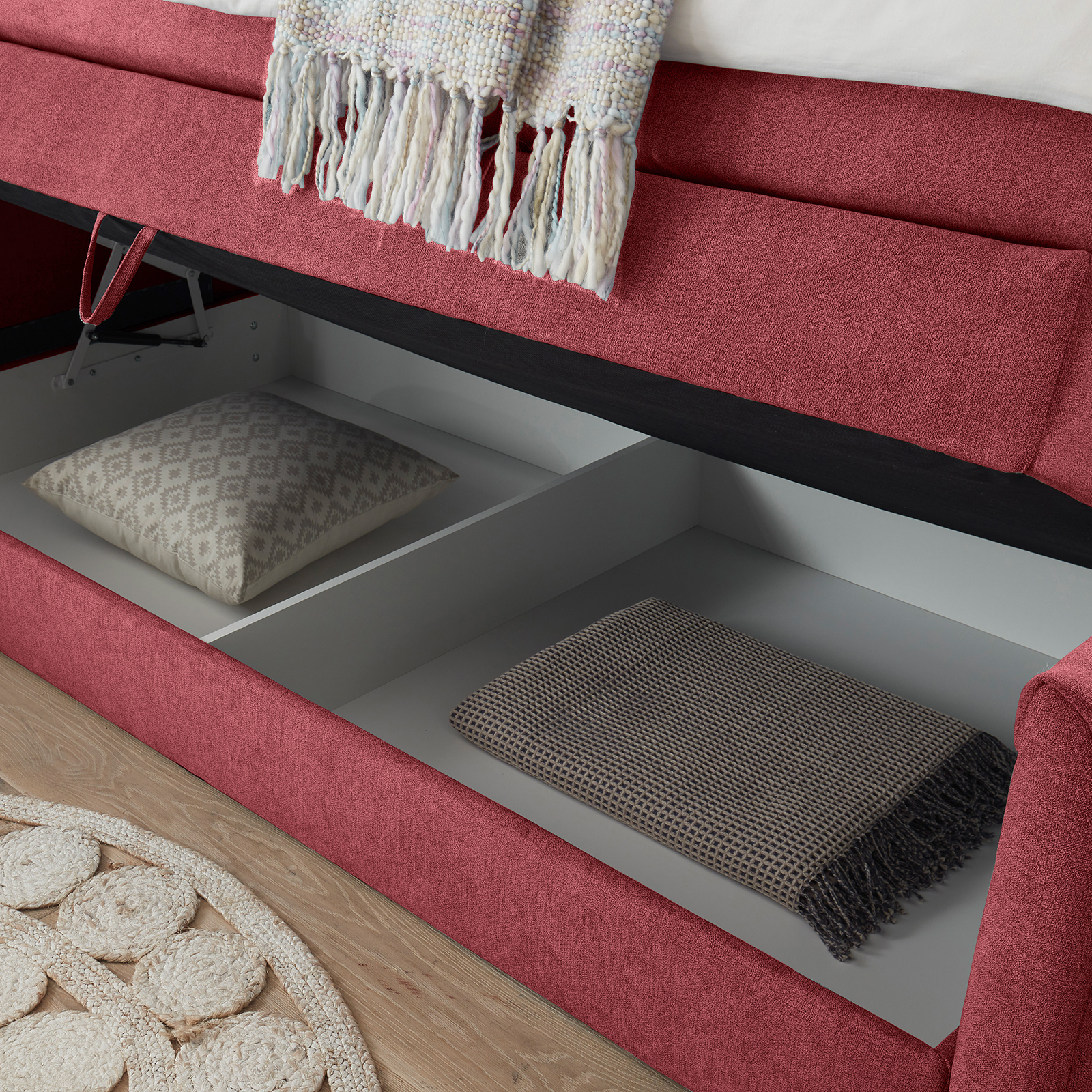 Boxspringbett - berry - H2 - 100x200 cm
