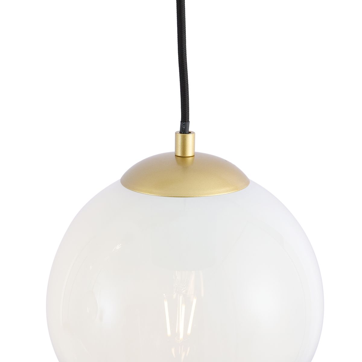 Hotel Chique hanglamp messing met wit glas rond 7-lichts - Misty