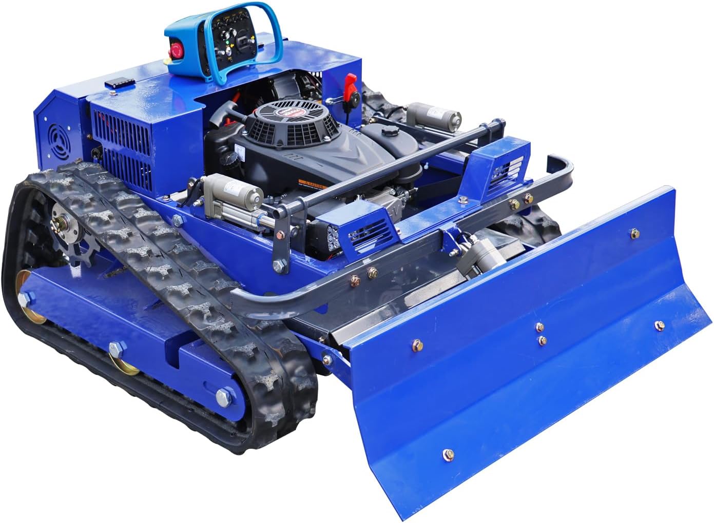 Mähroboter-Fernsteuerung Rasenmäher Raupenfahrwerk - 4x4 Hybrid Benzin/Elektro - 55cm Schnittbreite - Roboter Mäher für 100% Steigung (45°) (Modèle Avec Chasse-Neige)