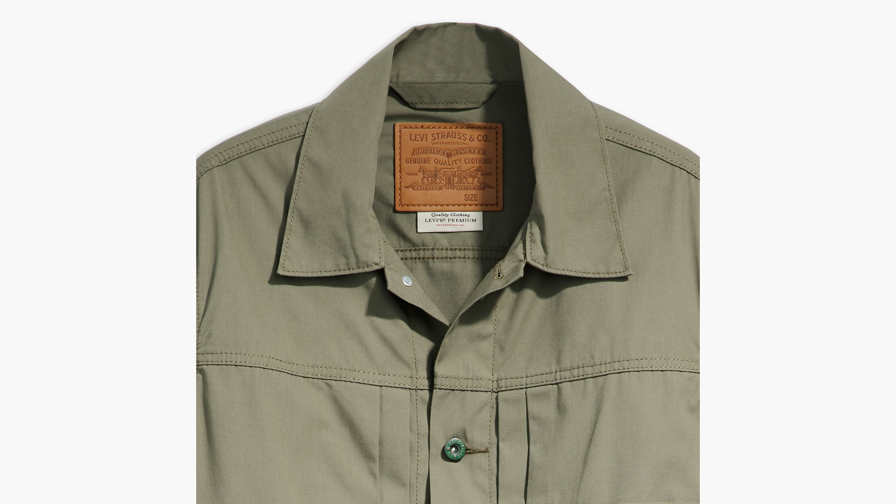 Veste Trucker Type I - Smokey Olive - Vert