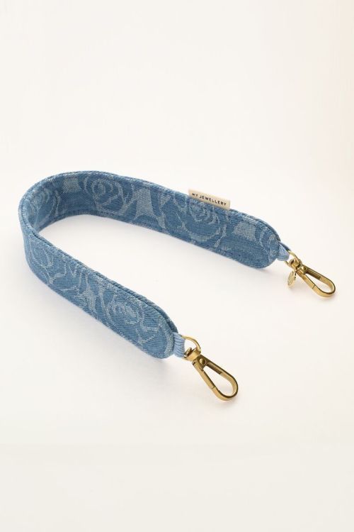 Telefoonkoord met blauwe rozenprint