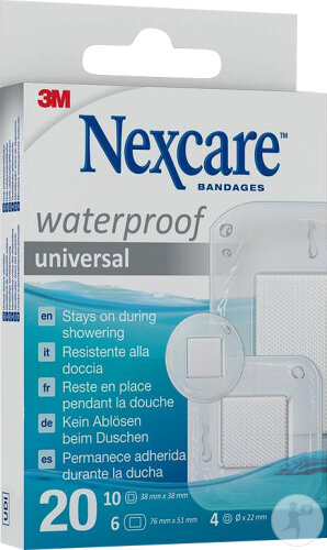 Nexcare Waterproof Universal Pansements Universels Imperméables 20 Pansements