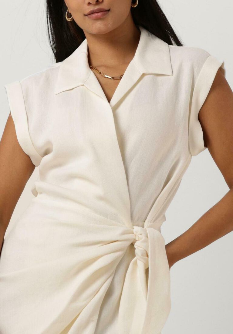TOMMY HILFIGER witte tommy hilfiger mini jurk linen sleeveless wrap dress